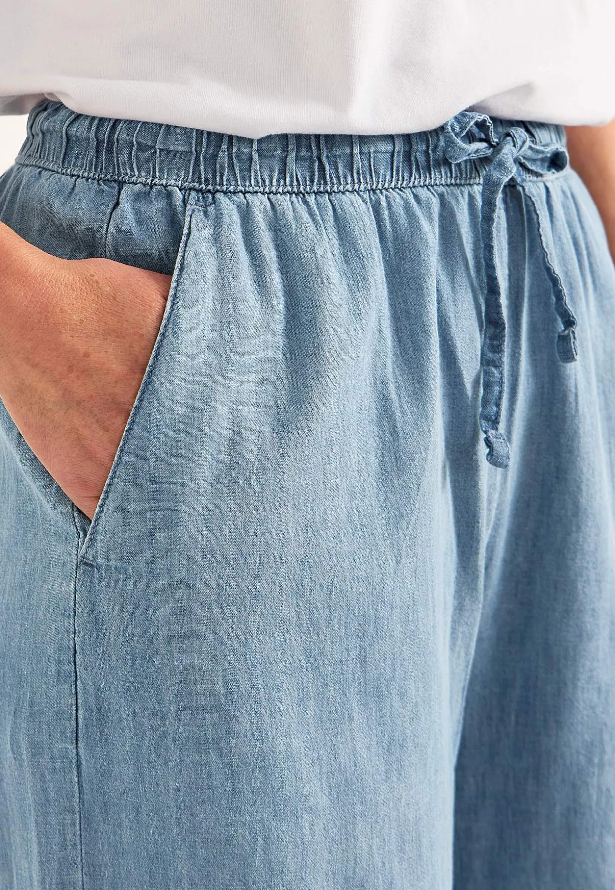 Bukser i denim med brede ben