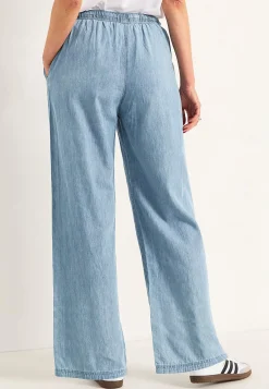 Bukser i denim med brede ben