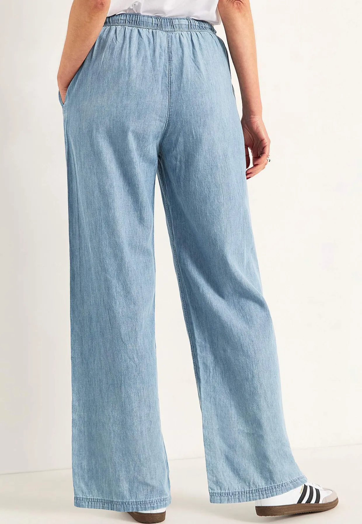 Bukser i denim med brede ben