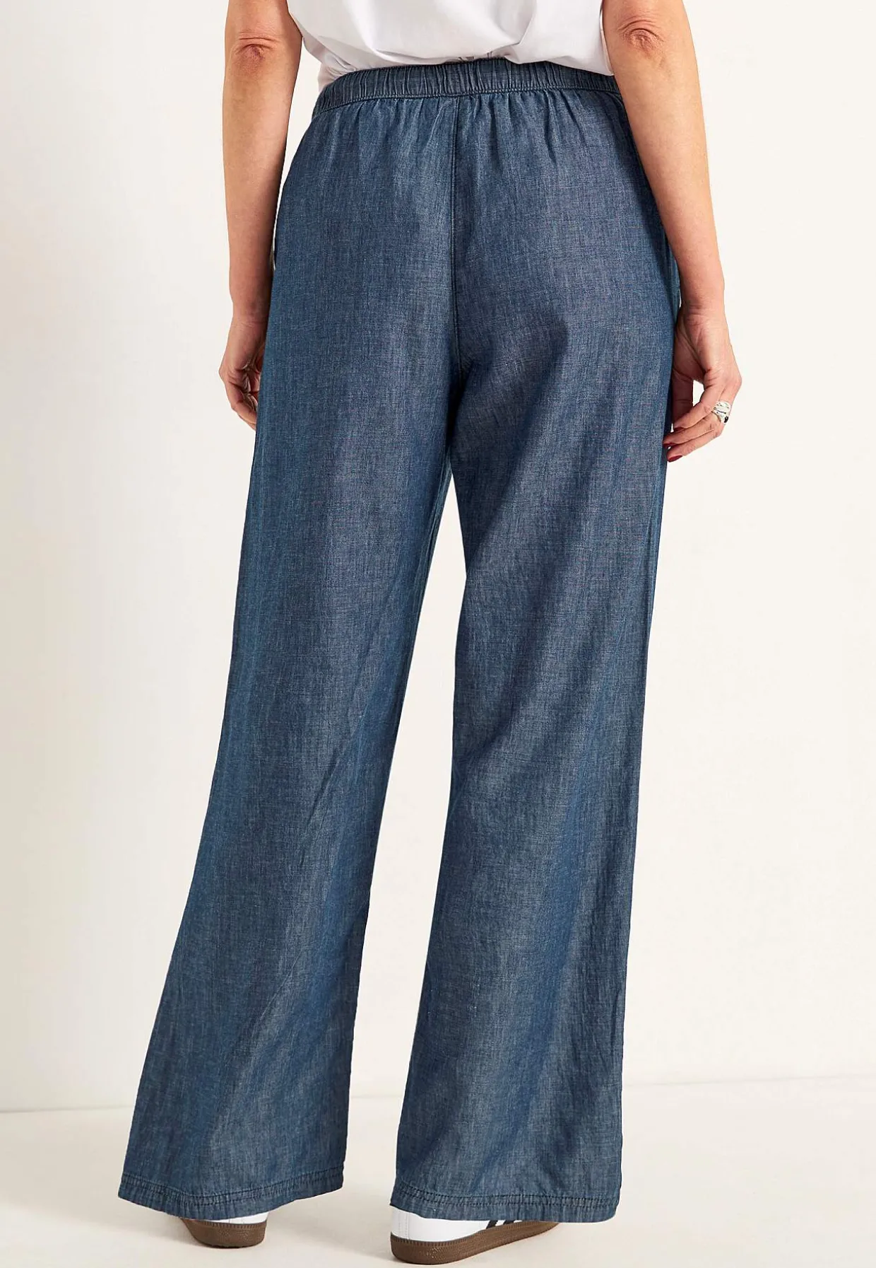 Bukser i denim med brede ben