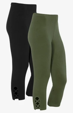 Capri leggings med dejlige detaljer 2-pack