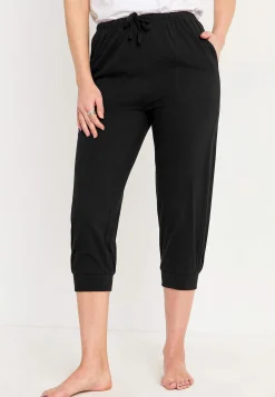 Capribukser i jersey med ribkant