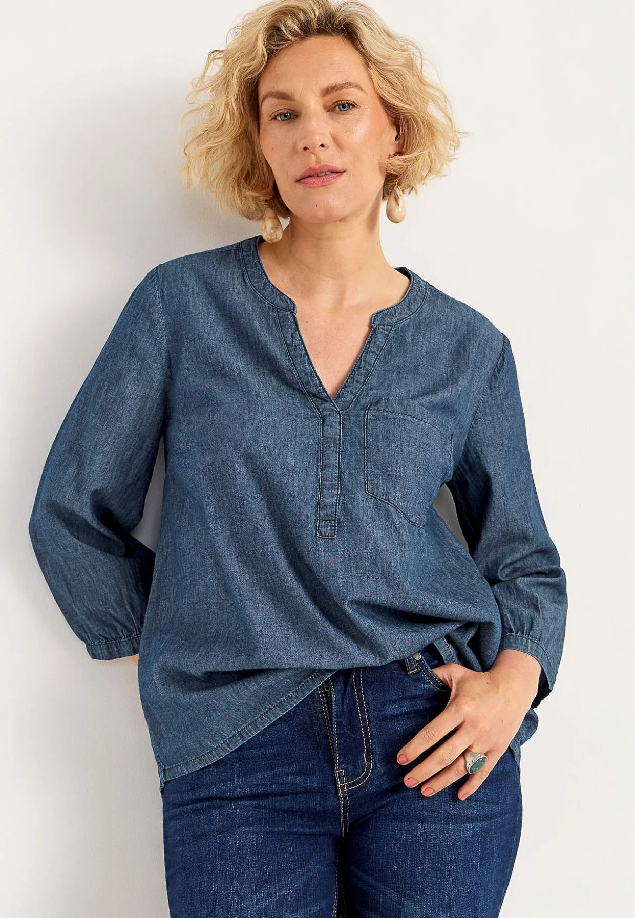 Cowboyskjorte med brystlomme