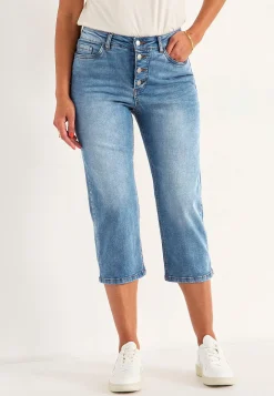 Crop jeans med design med fem lommer
