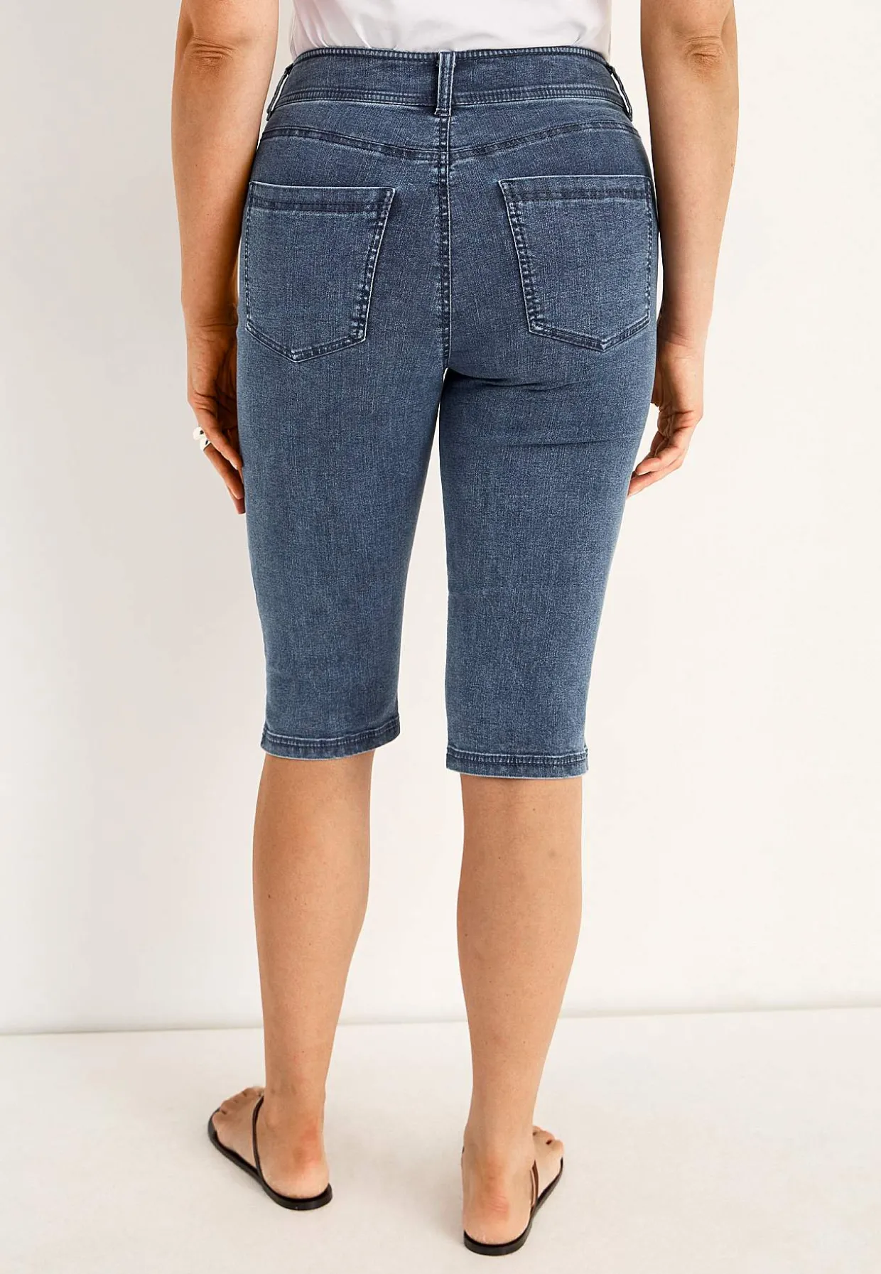 Crop jeans med superstræk Sara