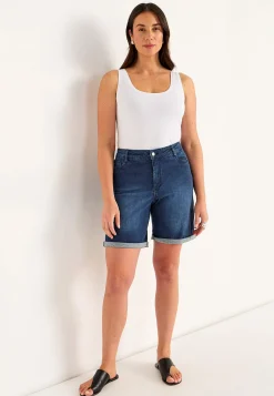 Denimshorts med komfortabelt stræk