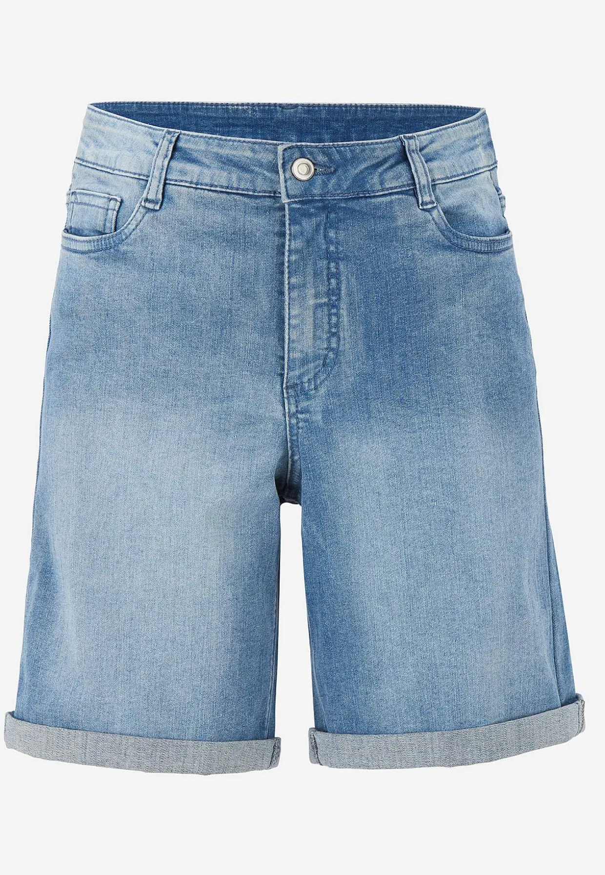Denimshorts med komfortabelt stræk