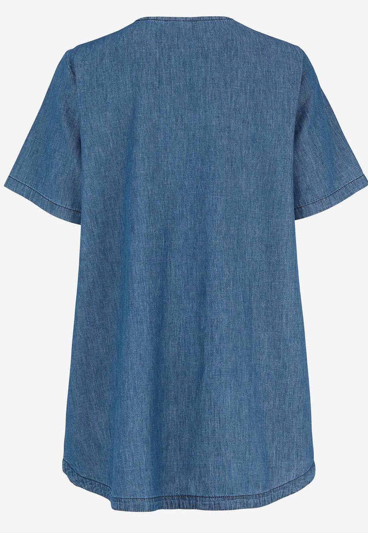 Denimtunika med dekorativ v-hals