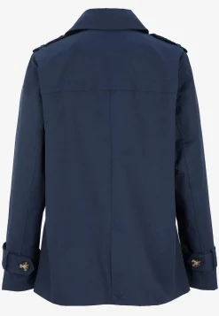 Dobbeltbrystet, kort trenchcoat