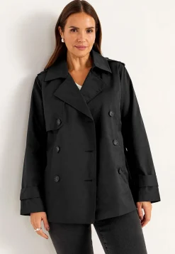 Dobbeltbrystet, kort trenchcoat | Cellbes