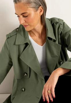 Dobbeltbrystet, kort trenchcoat | Cellbes
