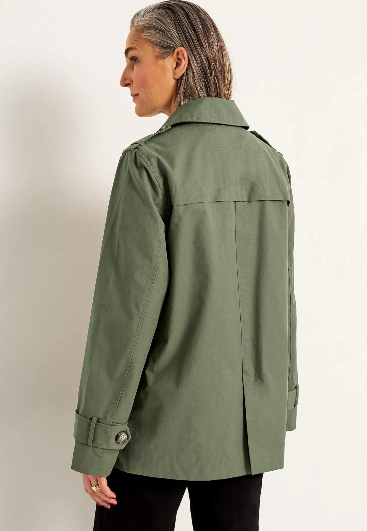 Dobbeltbrystet, kort trenchcoat | Cellbes