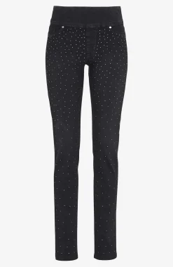 Elastisk jegging med rhinstensdetaljer