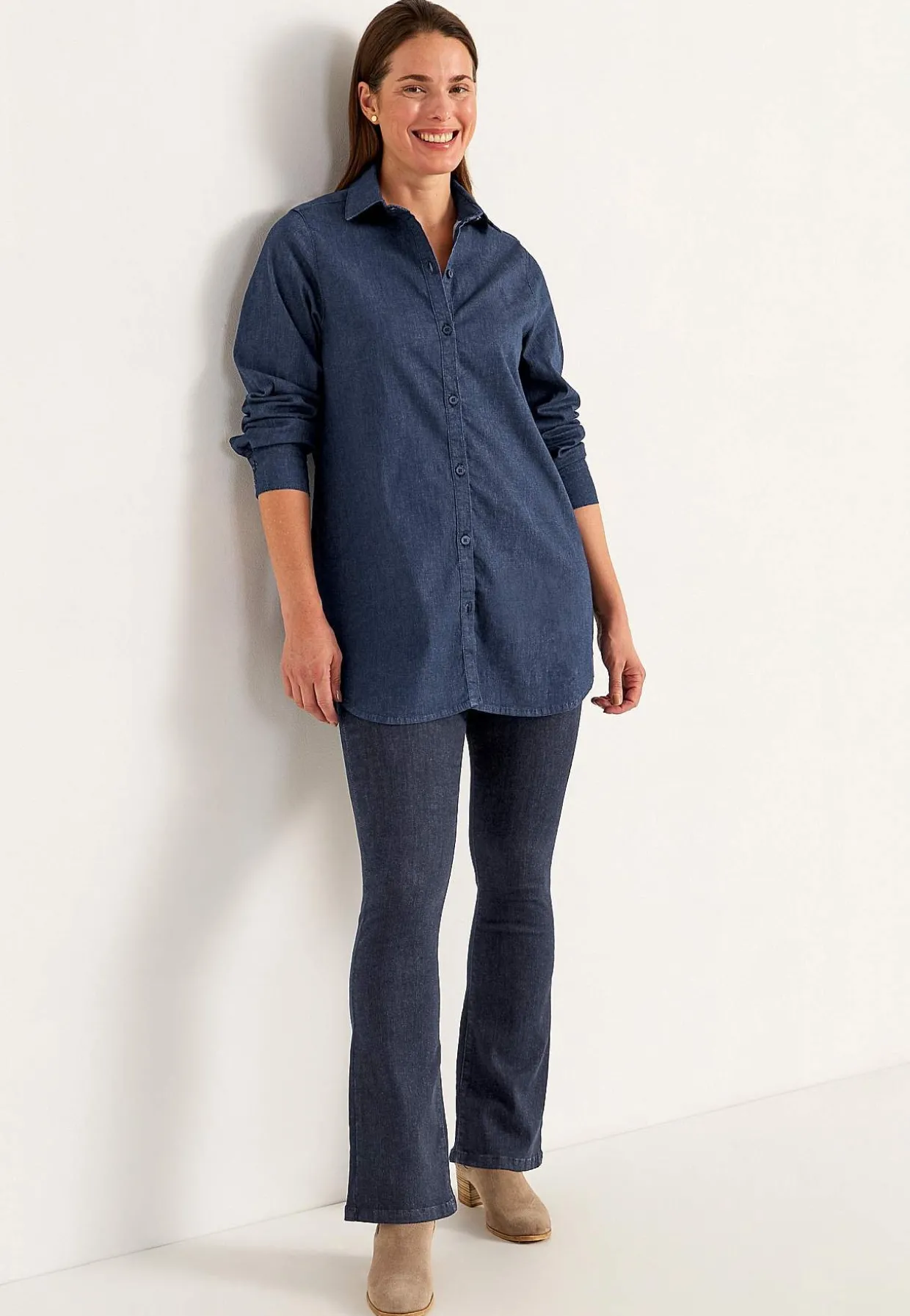 Elastisk tunika i denim