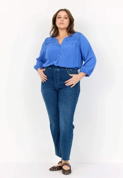 Elastiske ankeljeans med høj elastisk talje | Cellbes