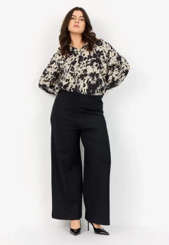 Elastiske, elegante bukser med bredt ben | Cellbes