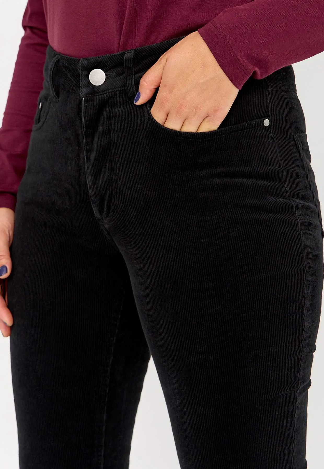 Elastiske fløjlsbukser