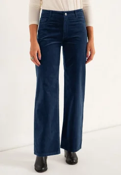 Elastiske fløjlsbukser med brede ben