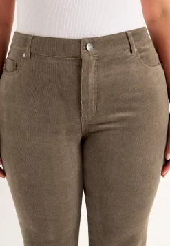 Elastiske fløjlsbukser med lige ben