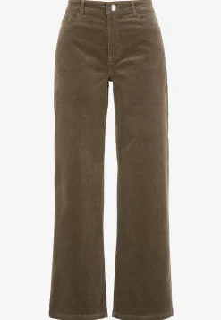 Elastiske fløjlsbukser med brede ben