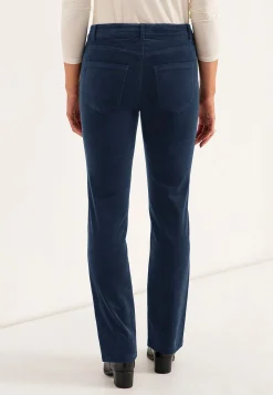 Elastiske fløjlsbukser med lige ben