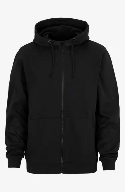 Ensfarvet hættetrøje med lynlås | Cellbes