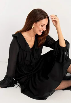 Festkjole i vævet chiffon