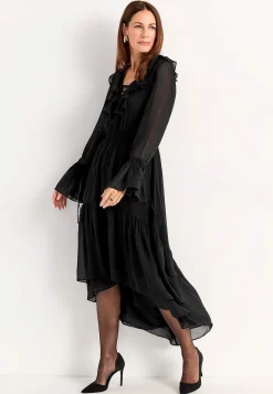 Festkjole i vævet chiffon