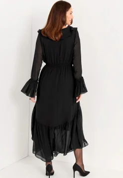 Festkjole i vævet chiffon