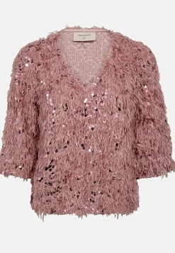 Festtop med fjerlignende materiale og pailleter | Cellbes