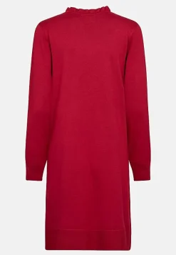 Fintstrikket kjole med knapper