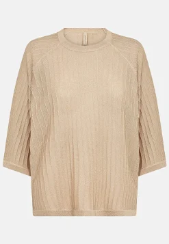 Fintstrikket trøje med glimmertråde