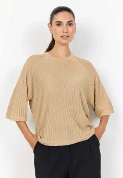 Fintstrikket trøje med glimmertråde