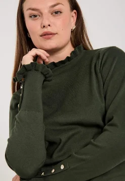 Fintstrikket trøje med knapper