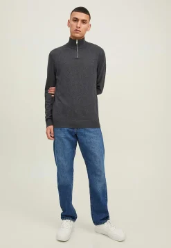 Fintstrikket trøje med lynlås