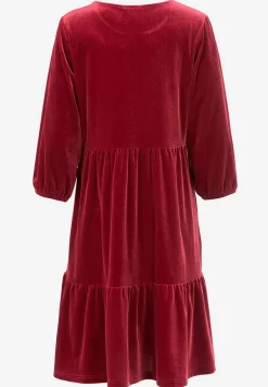 Fløjlskjole med volanter