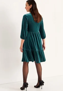 Fløjlskjole med volanter | Cellbes