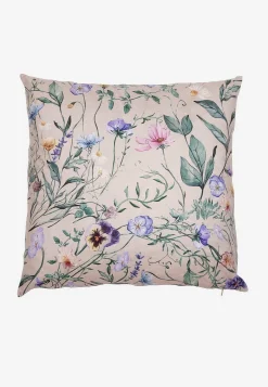 Fløjlspudebetræk med blomstermønster