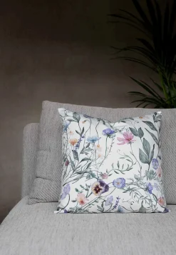 Fløjlspudebetræk med blomstermønster
