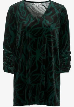 Fløjlstunika med rynket ærmedetalje