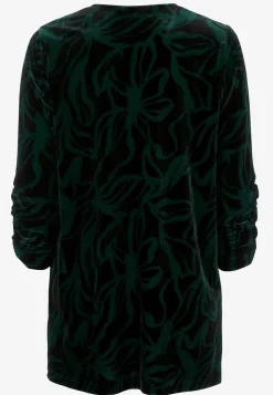 Fløjlstunika med rynket ærmedetalje