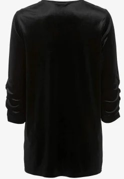 Fløjlstunika med rynket ærmedetalje