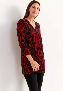 Fløjlstunika med rynket ærmedetalje