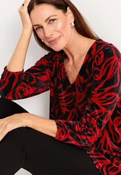 Fløjlstunika med rynket ærmedetalje