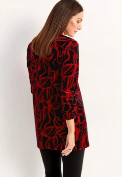 Fløjlstunika med rynket ærmedetalje