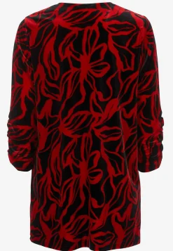 Fløjlstunika med rynket ærmedetalje