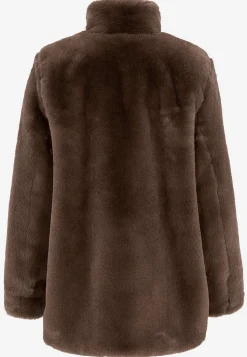 Frakke med blød pelsimitation