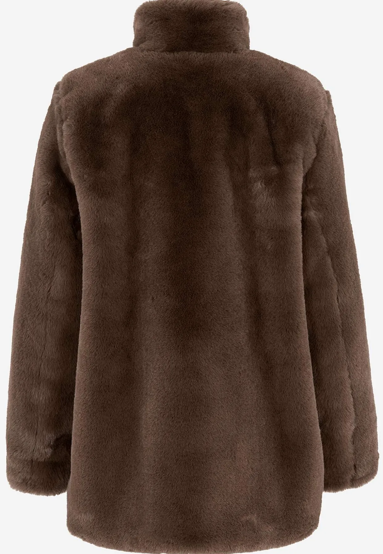 Frakke med blød pelsimitation