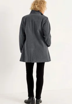 Frakke med opretstående krave