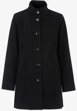 Frakke med opretstående krave